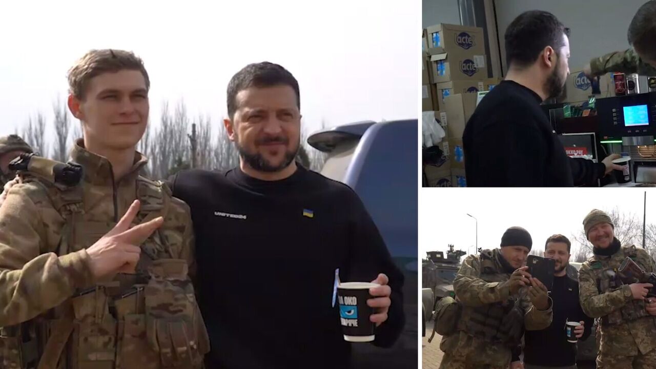 Volodymyr Zelenskyy stopped to have coffee with Ukrainian defenders on his way from Bakhmut: our people, our military, our land. Video
