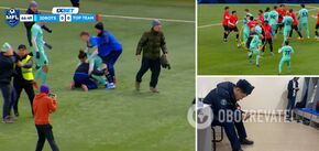 Russian footballers were beaten during a match in Kazakhstan. Video.