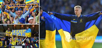The Wembley stands stunningly performed the Ukrainian anthem before the match with England. Video.
