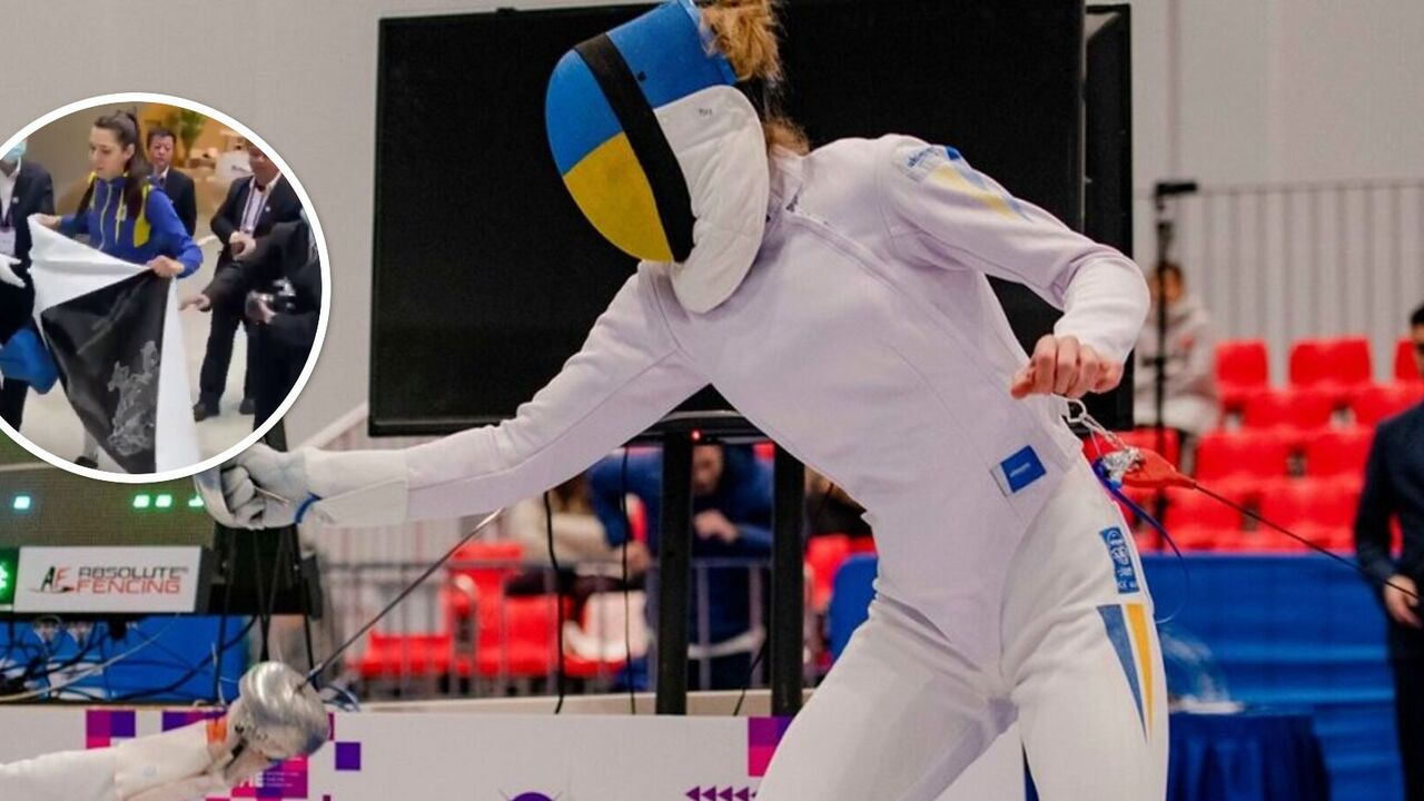 FIE tried to forcefully take away Ukraine's banner with victims at the World Cup in China