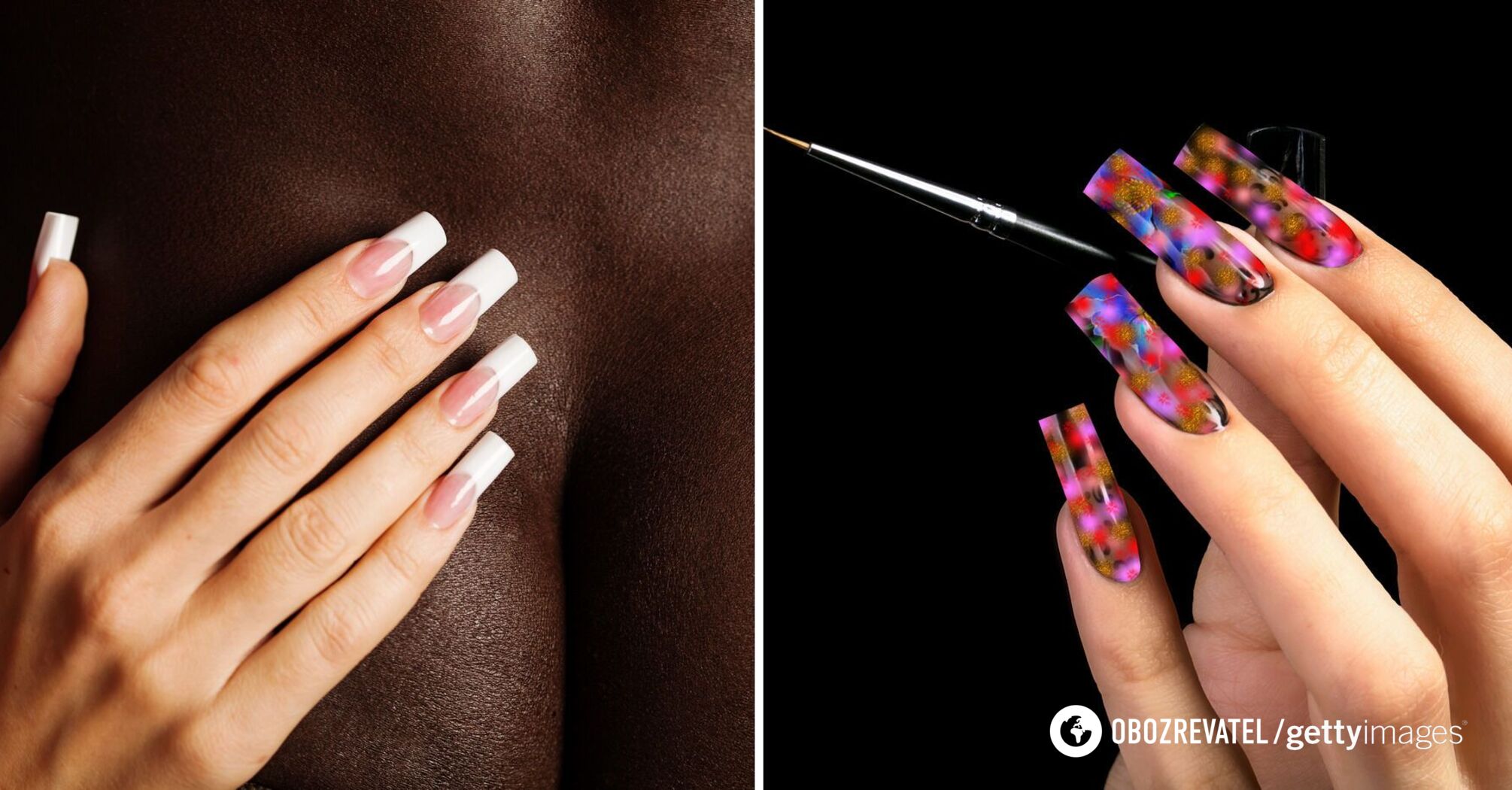 Square nails are back in fashion: the best design ideas that will delight you. Photo.
