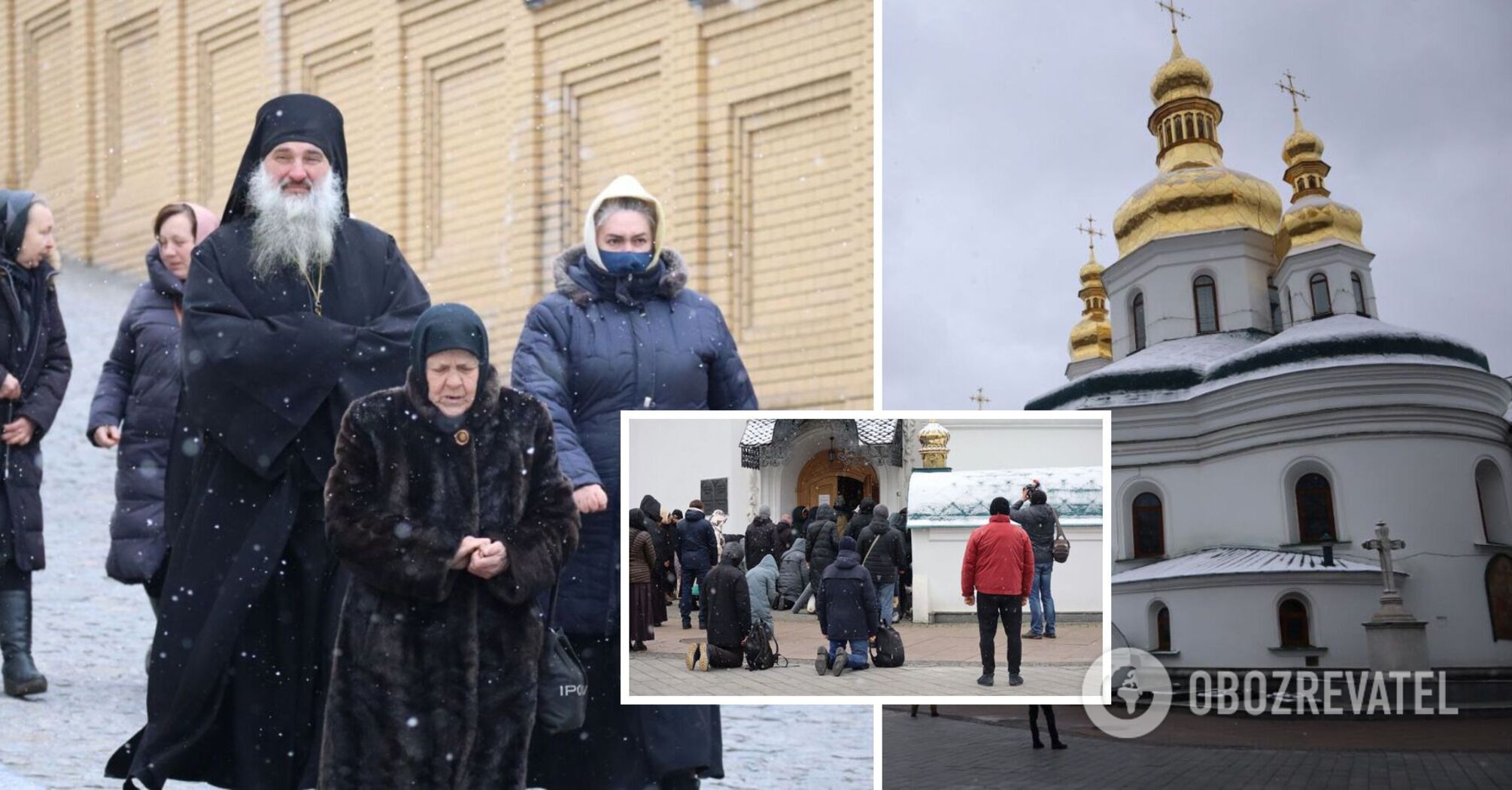 About 300 UOC-MP believers gathered at Lavra in the morning,