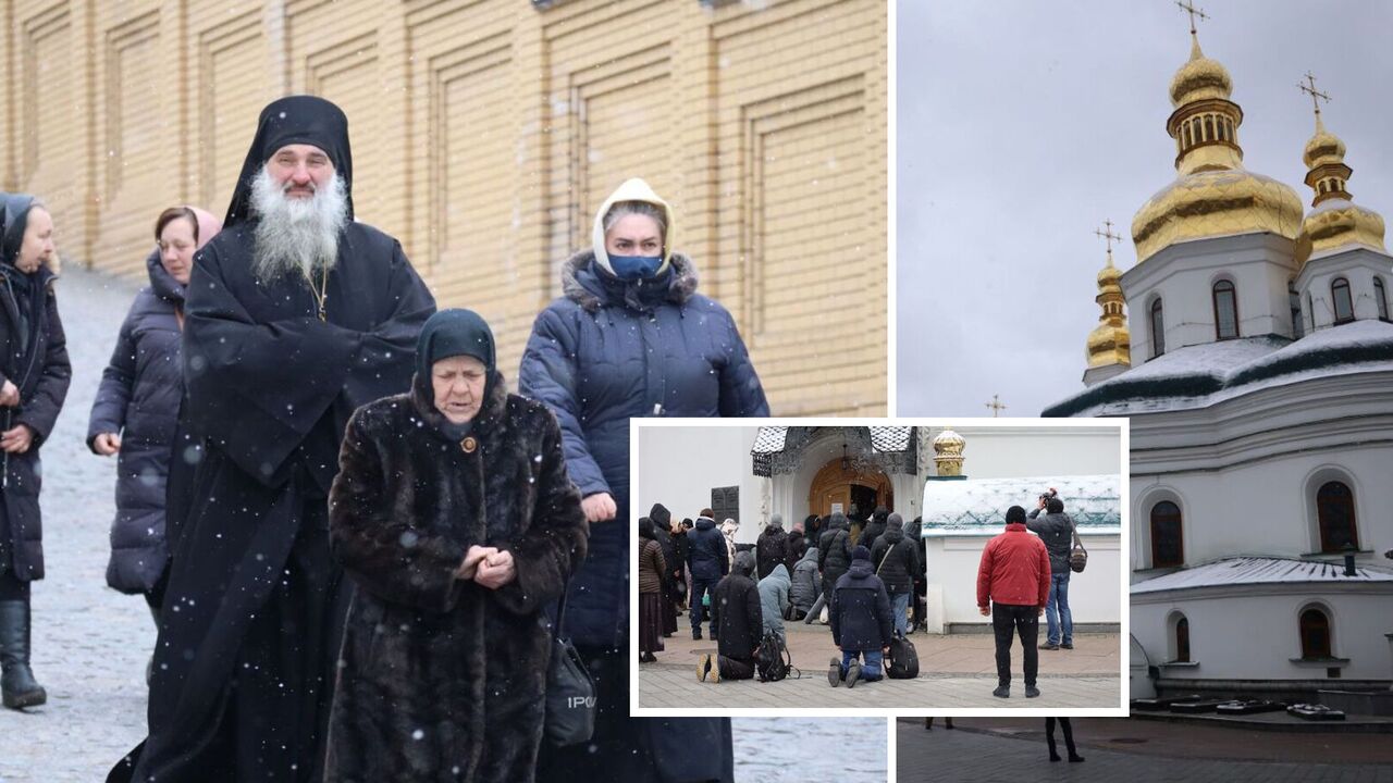 About 300 UOC-MP believers gathered at Lavra in the morning, 