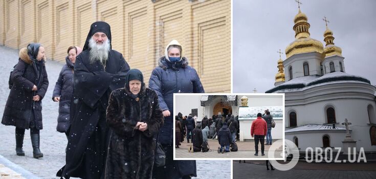 About 300 UOC-MP believers gathered at Lavra in the morning,