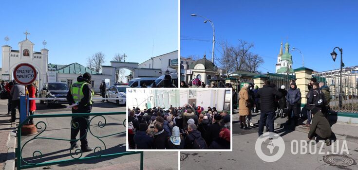 UOC-MP believers block the entrance to one of the churches