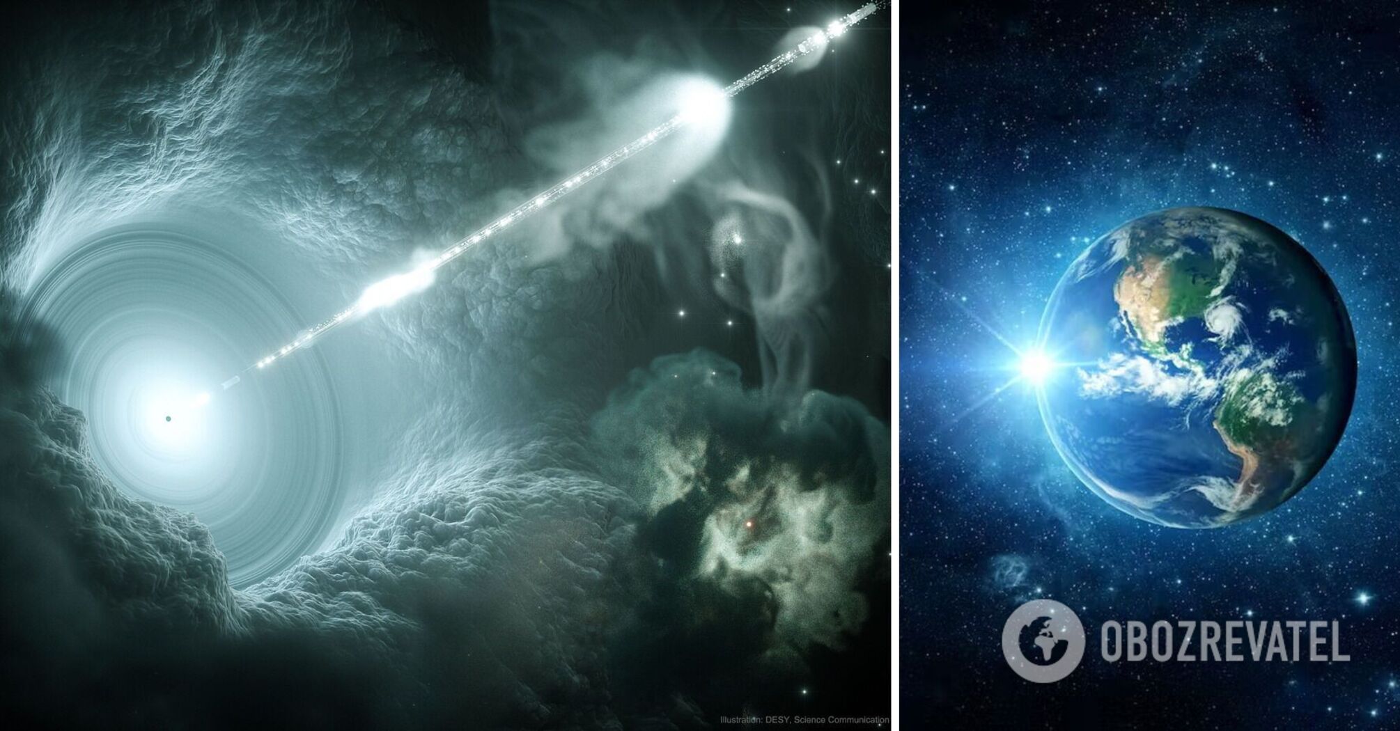 Black hole in a distant galaxy has turned around, sending a beam towards Earth: even physicists are puzzled