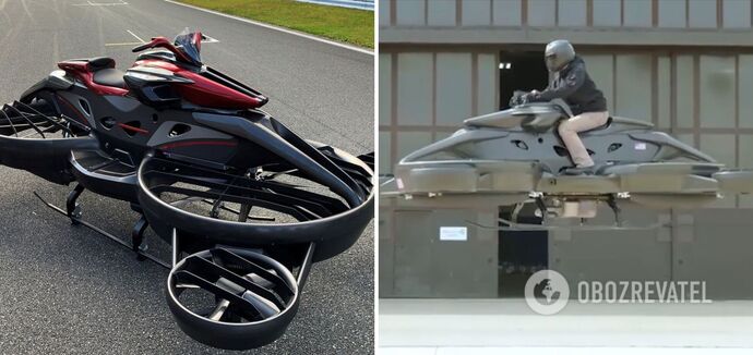 World's first flying motorcycle was unveiled at the Detroit Motor Show: the hoverbike can reach speeds of up to 100 km/h. Video