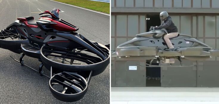 World's first flying motorcycle was unveiled at the Detroit Motor Show: the hoverbike can reach speeds of up to 100 km/h. Video