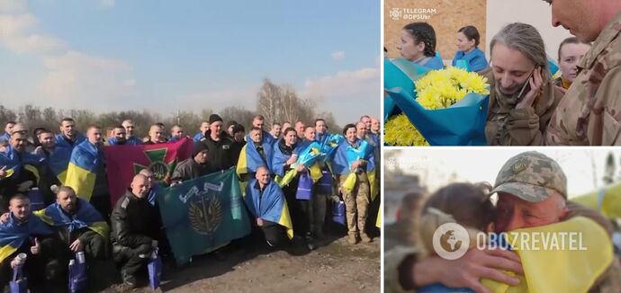 'Mum, I'm back!' The State Border Guard Service showed emotional footage of Ukrainians released from Russian captivity. Video.