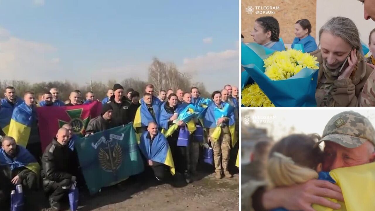 "Mum, I'm back!" The State Border Guard Service showed emotional footage of Ukrainians released from Russian captivity. Video.