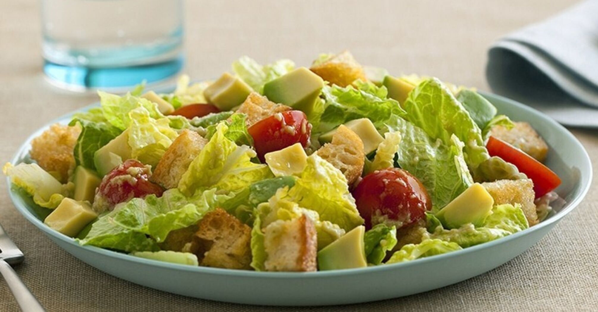 Homemade Caesar salad with chicken