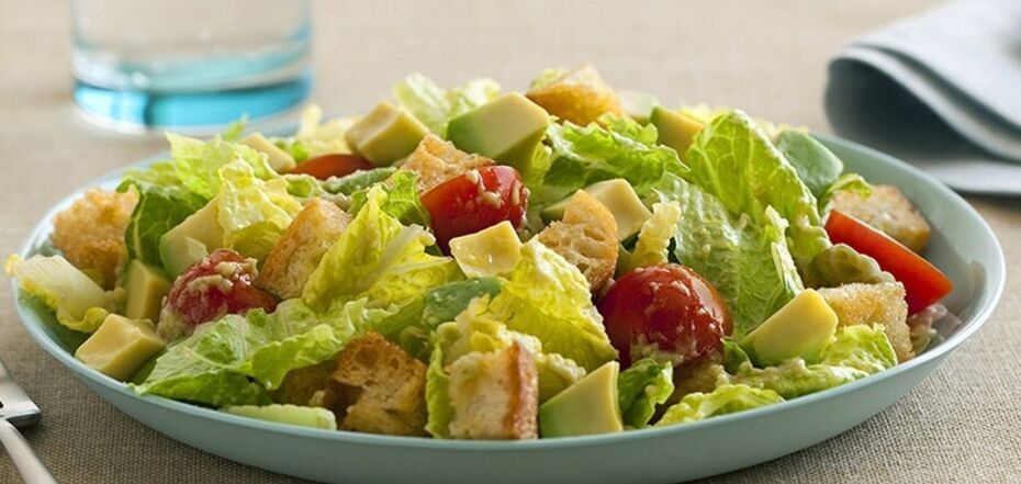 Homemade Caesar salad with chicken