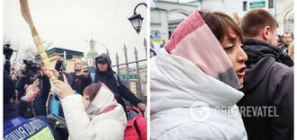 She came with a broom: controversial UOC-MP activist Victoria Kokhanovska staged a new provocation in the Lavra. Photos and video