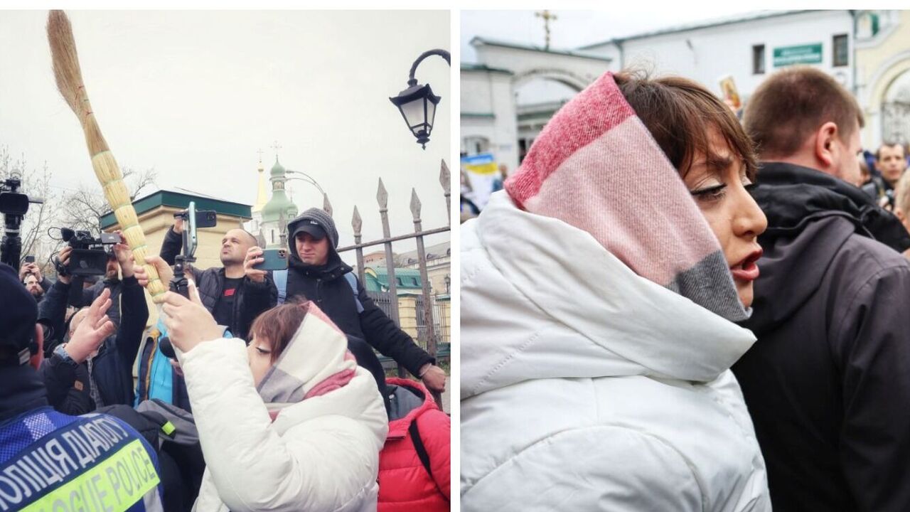 She came with a broom: controversial UOC-MP activist Victoria Kokhanovska staged a new provocation in the Lavra. Photos and video