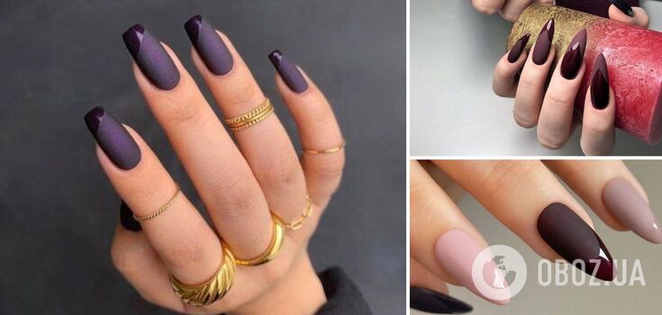 Matte manicure is back in fashion, but in combination with ultra-glossy: the best ideas. Photo.