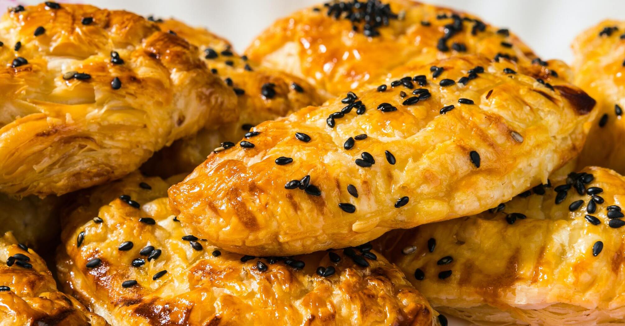 Samsa with meat and mushrooms