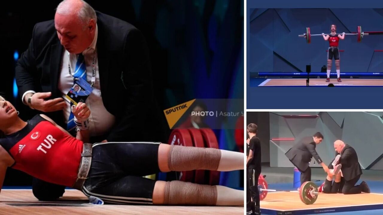 21-year-old weightlifter fainted at the European Championships while trying to lift a 96kg barbell. Video.