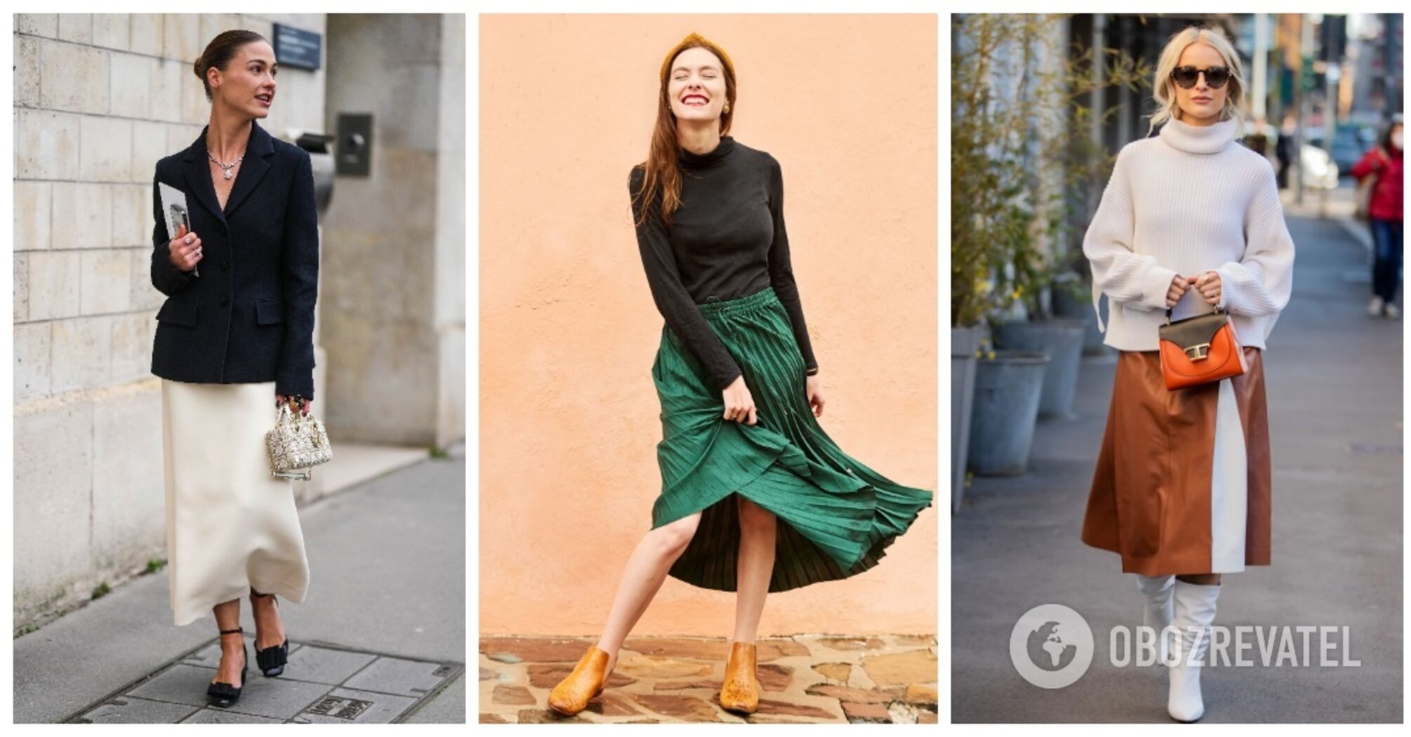 What to wear with midi skirts: 5 fashion trends worth trying. Photo.