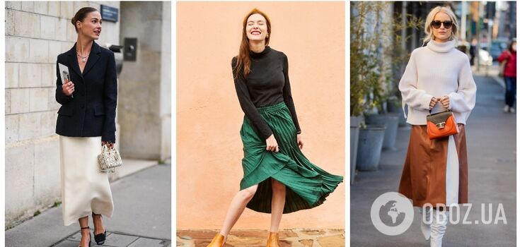 What to wear with midi skirts: 5 fashion trends worth trying. Photo.