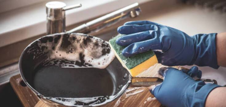 What to wash frying pans with