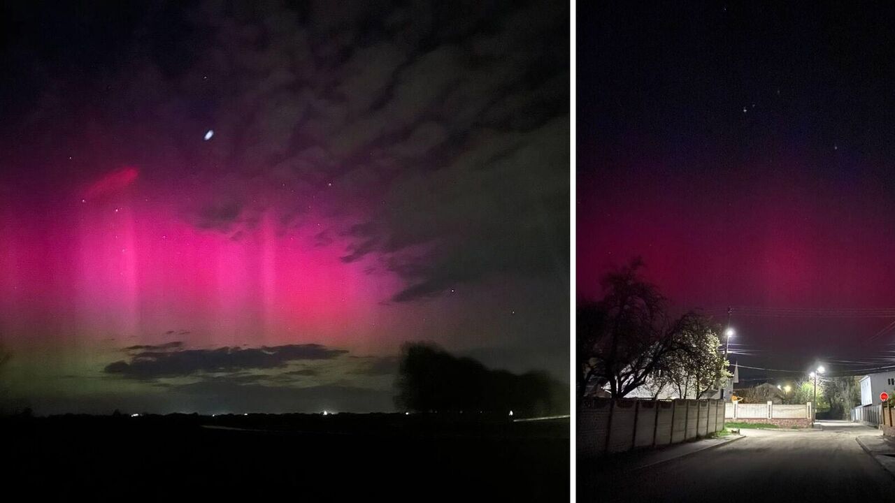 Northern lights in the sky over Ukraine