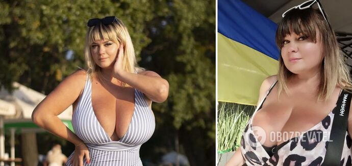 'Flag of Ukraine is not a pareo!' What does a Ukrainian model with a 13th breast size look like and what did her fans accuse her of? Photo.