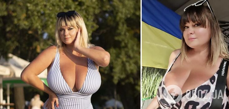 "Flag of Ukraine is not a pareo!" What does a Ukrainian model with a 13th breast size look like and what did her fans accuse her of? Photo.