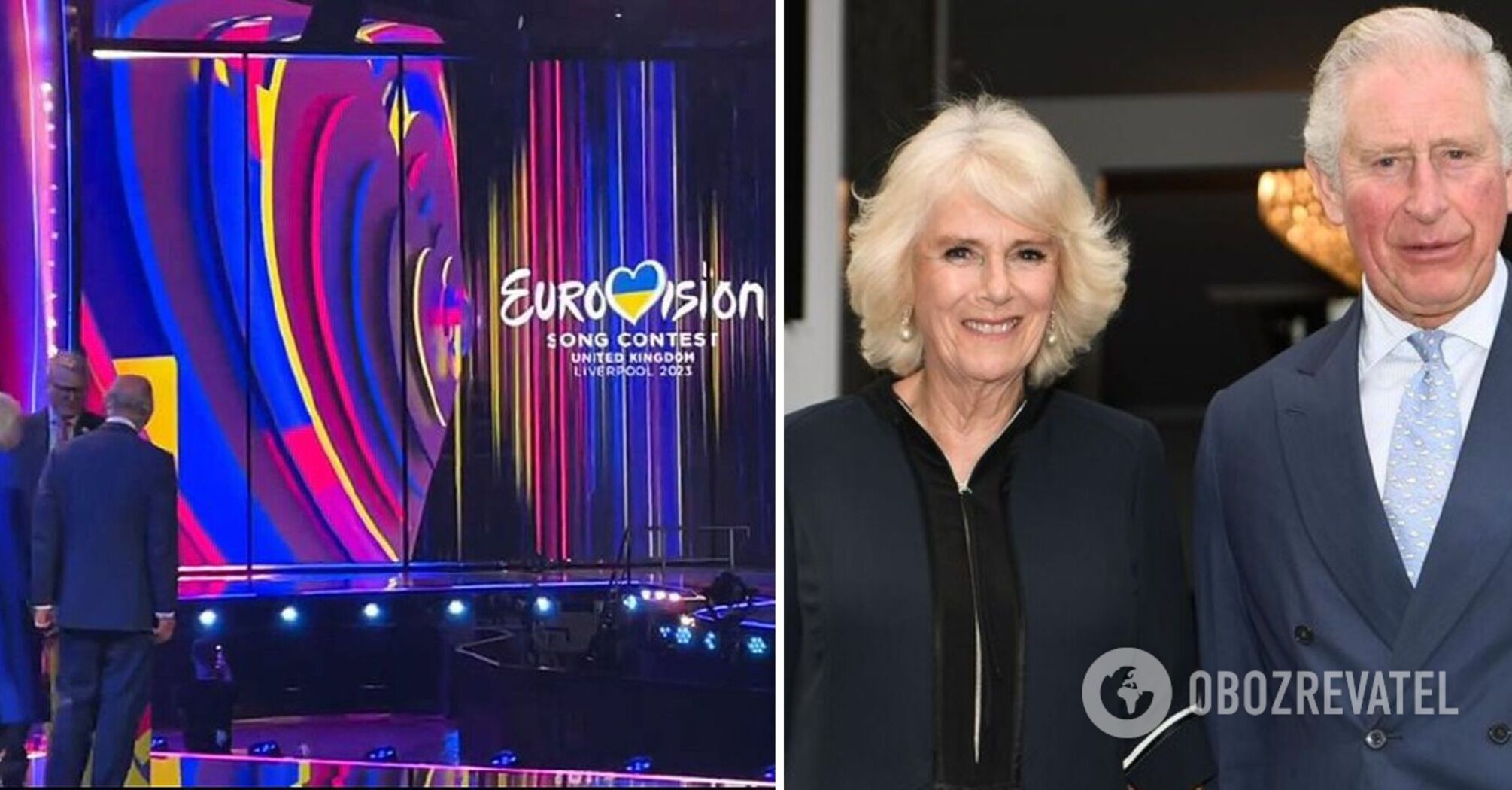 King Charles and Queen Camilla officially open the Eurovision Song Contest stage in Liverpool. Video.