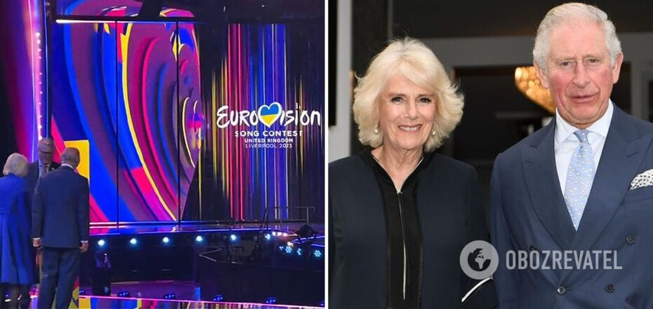 King Charles and Queen Camilla officially open the Eurovision Song Contest stage in Liverpool. Video.