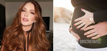 Gwiazda filmu 'Pułapka na rodziców' Lindsay Lohan po raz pierwszy pokazała, jak wygląda w ciąży. Zdjęcie