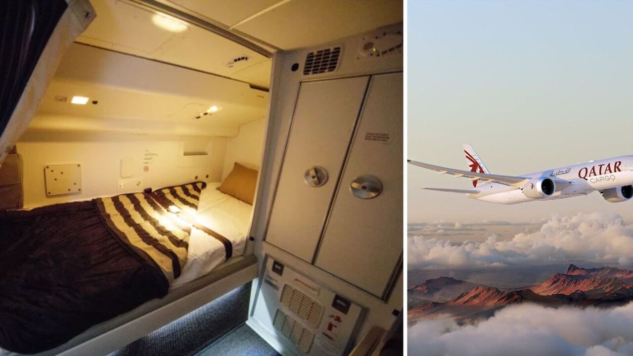 What a secret bedroom looks like aboard a Boeing 777 passenger plane. Photo
