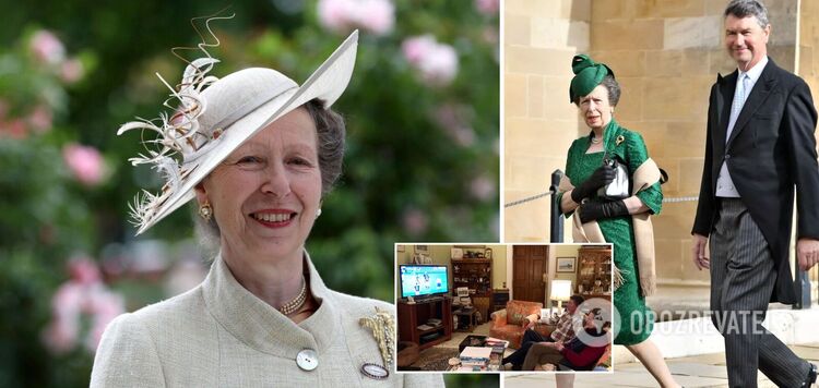 The network showed a rare photo of Princess Anne's house from the inside: a mess, cramped and loaded with books