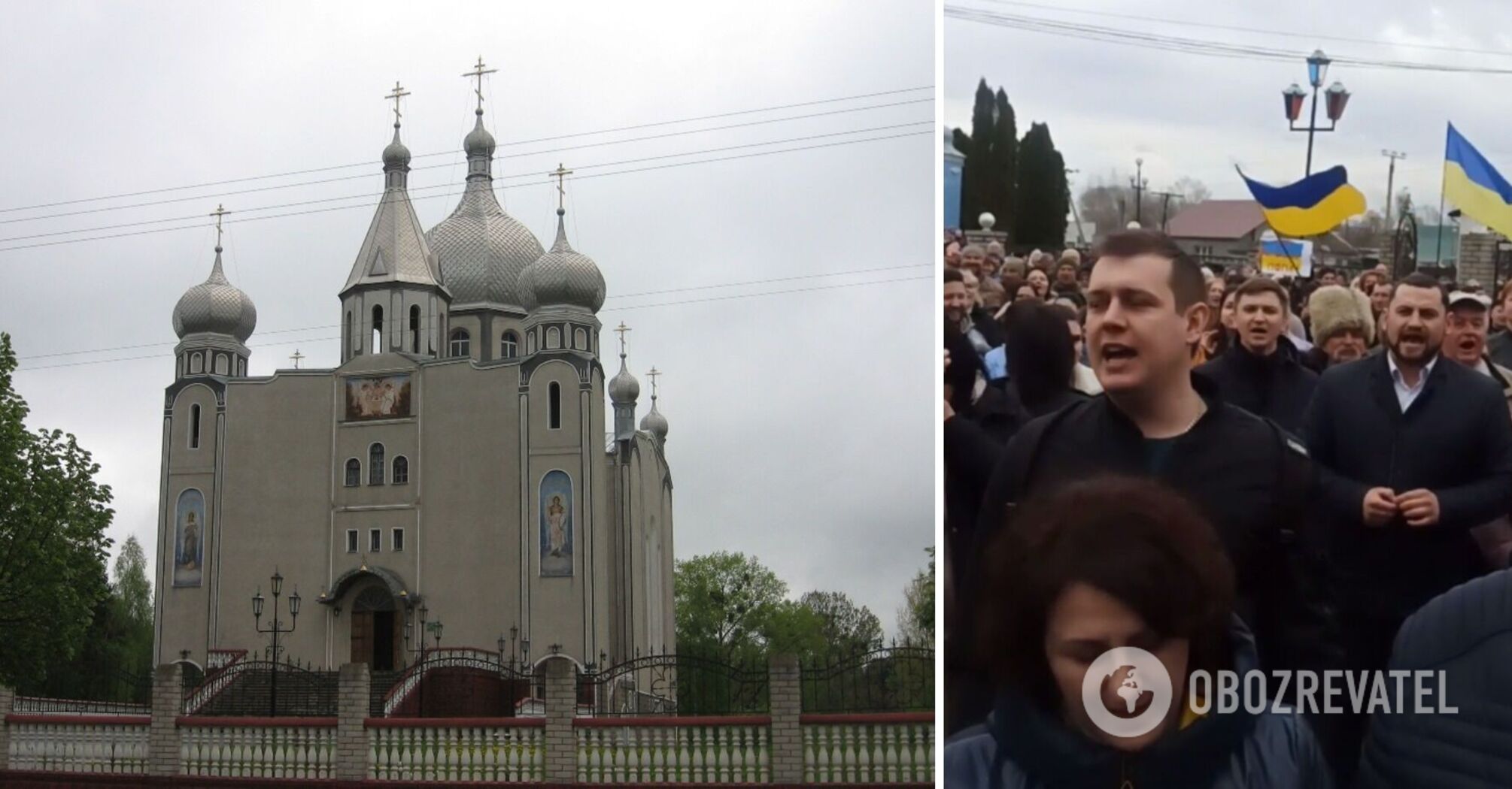 People protest against UOC-MP in the Khmelnytsky region