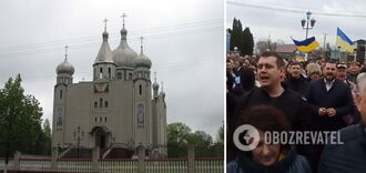 People protest against UOC-MP in the Khmelnytsky region