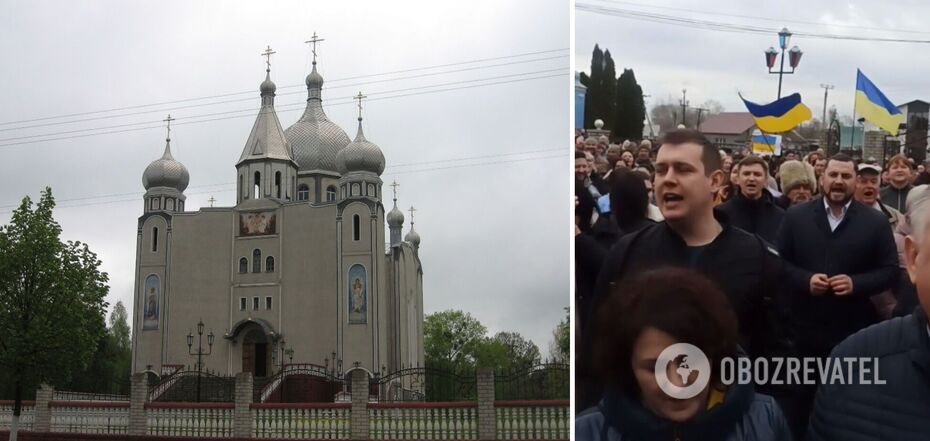 People protest against UOC-MP in the Khmelnytsky region