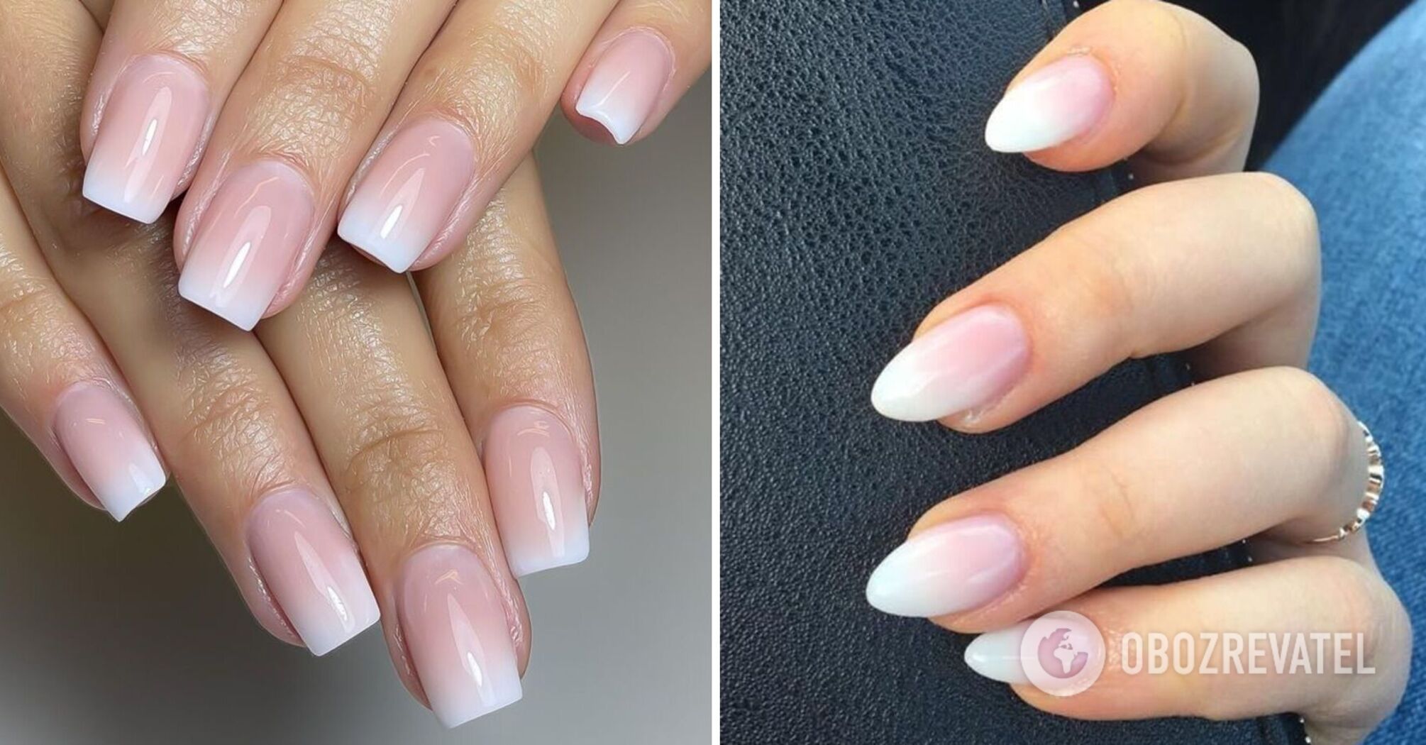 French with ombre effect, chosen by the stars: the best manicure ideas for different nail lengths. Photo.