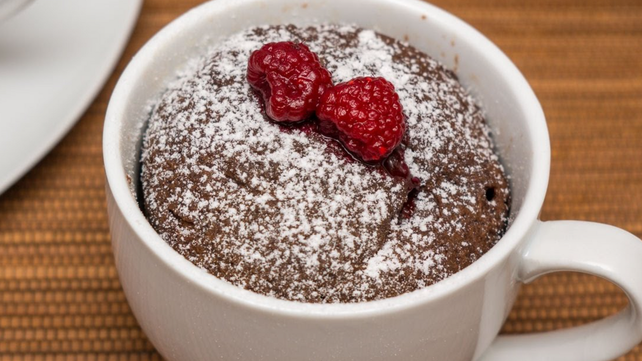 Delicious muffin with berries in the microwave: cooks in 2 minutes