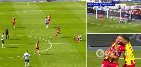 Former Ukraine international scored a fantastic goal from the centre of the pitch in Poland. Video.