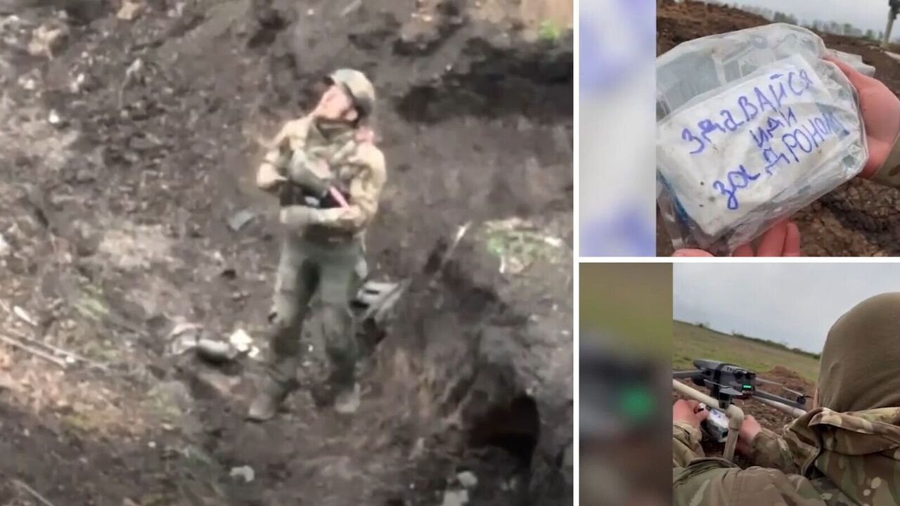 Okupant poddaje się ukraińskiemu dronowi w Bachmucie: operacja pokazana na wideo