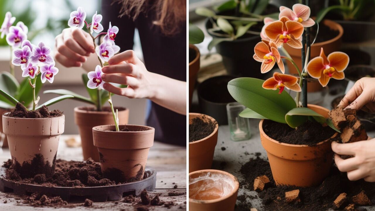 What to do with orchid roots sticking out of the pot: transplanting rules