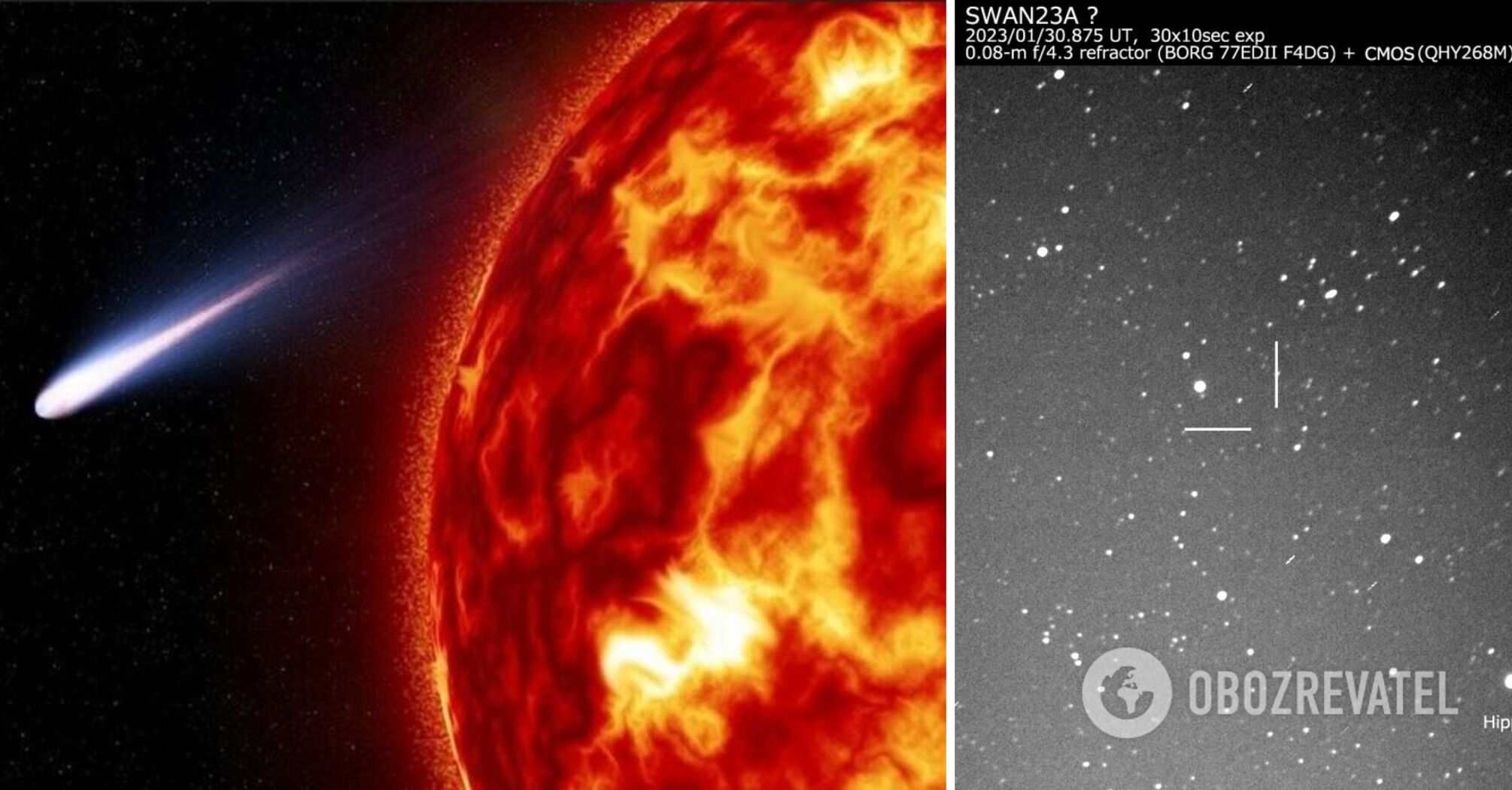 Ukrainian amateur astronomer has discovered a new comet that was hiding in the brilliance of the Sun. Photo.