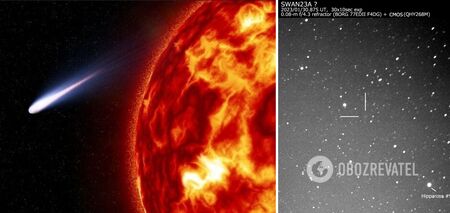 Ukrainian amateur astronomer has discovered a new comet that was hiding in the brilliance of the Sun. Photo.