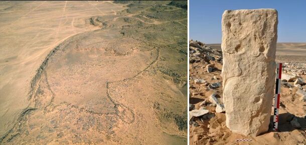 The rock painting turned out to be a drawing of a megastructure that is 8000 years old. Photo.