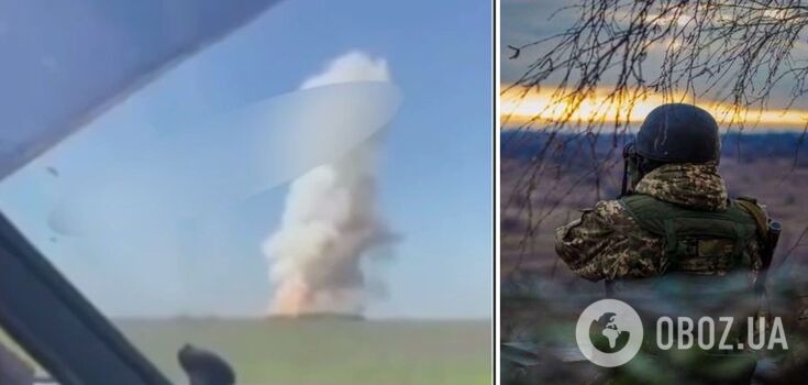 "There are warehouses there": a video of a powerful "bavovna" in Mospine near Donetsk appeared