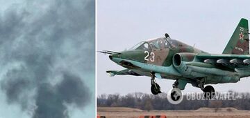 Minus kolejny samolot: rosyjski Su-25 rozbił się w Melitopolu i stanął w płomieniach