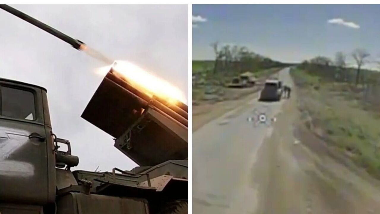 Ukrainian drones eliminate Russian Grad in the vicinity of Bakhmut. Spectacular video