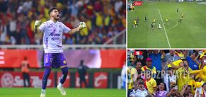 A Mexican goalkeeper scored a fantastic goal with a shot from his own goal