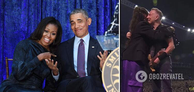 'What a cool wife I have': Michelle Obama rocked out at a concert of a famous musician, and the former U.S. president could not contain his emotions