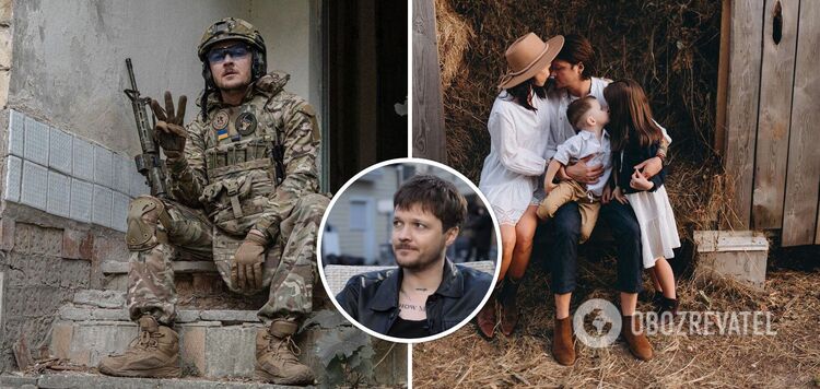 Singer-soldier Zhenya Galich could hardly hold back his tears when talking about his separation from his children and his family home in the line of fire
