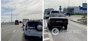 The cars were reversed: the occupants closed the Crimean bridge to traffic, claiming the threat of 'bavina'. Photo and video